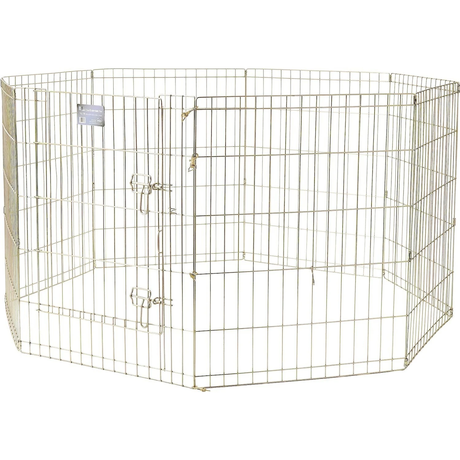 MidWest Wire Dog Exercise Pen With Step-Thru Door, Gold Zinc 3 MidWest Wire Dog Exercise Pen With Step-Thru Door, Gold Zinc - Image 3