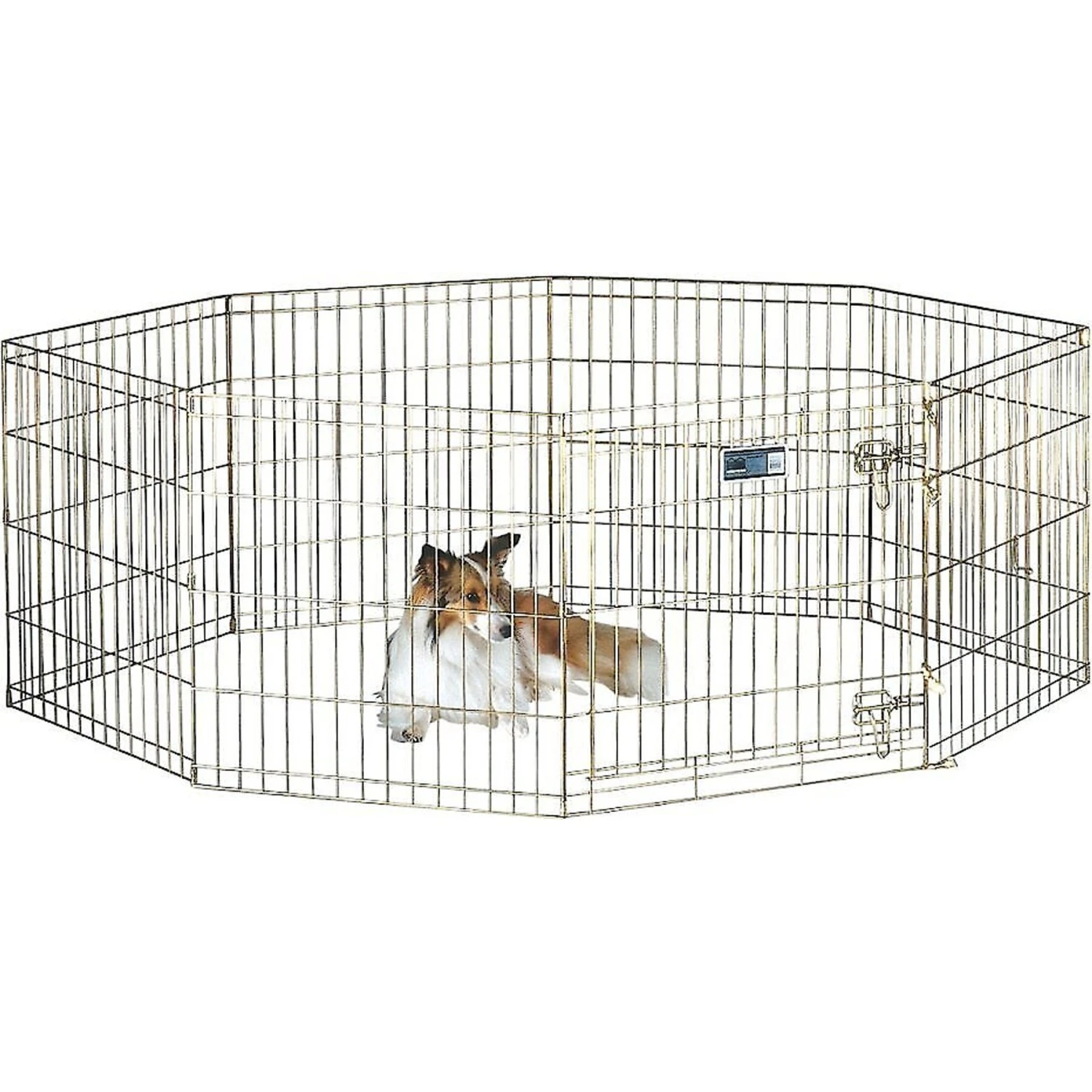 MidWest Wire Dog Exercise Pen With Step-Thru Door, Gold Zinc 4 MidWest Wire Dog Exercise Pen With Step-Thru Door, Gold Zinc - Image 4