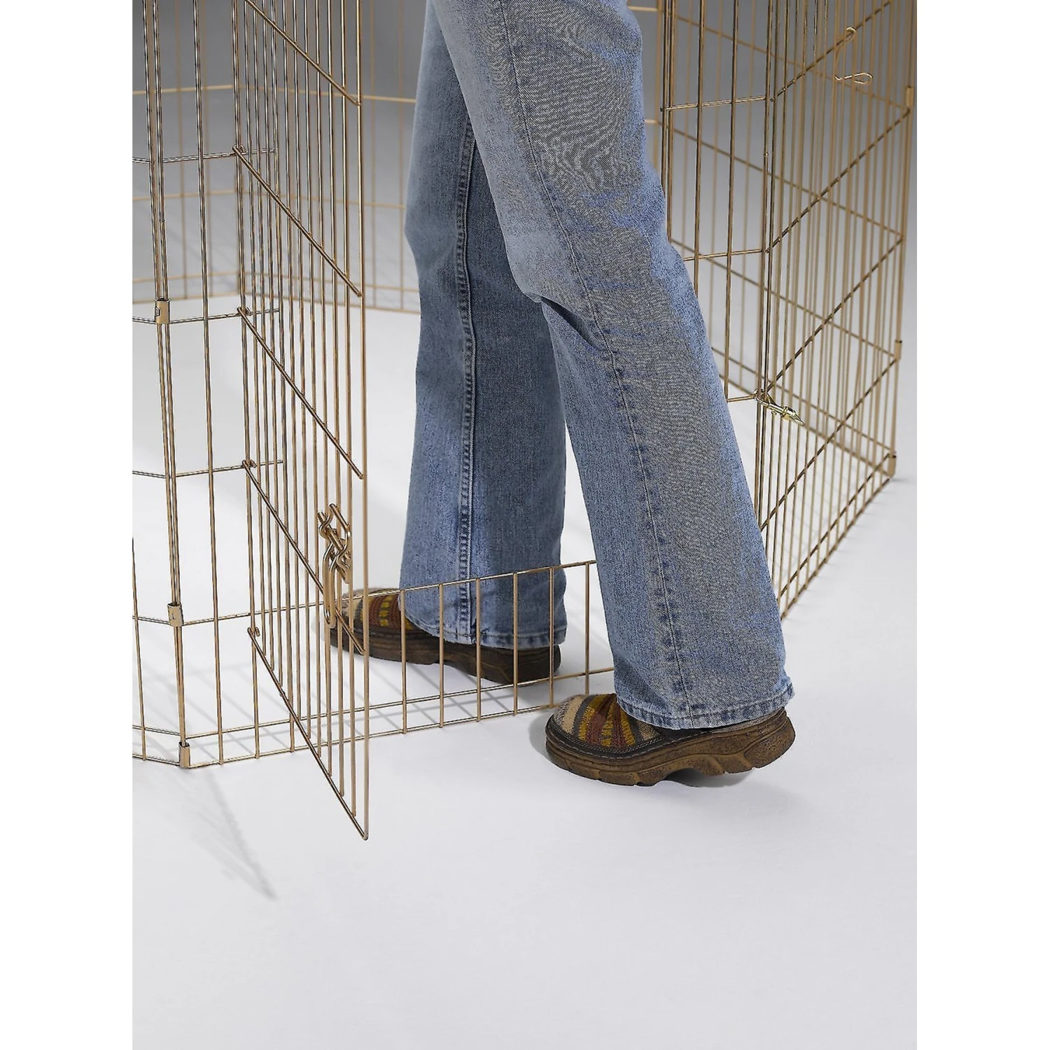 MidWest Wire Dog Exercise Pen With Step-Thru Door, Gold Zinc 6 MidWest Wire Dog Exercise Pen With Step-Thru Door, Gold Zinc - Image 6