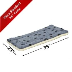 MidWest Quiet Time Fleece Reversible Dog Crate Mat, Blue Paw Print -PetSafe Kong Shop 74365 PT4. AC SS1800 V1542225484