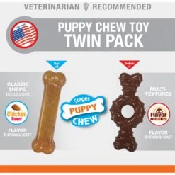Nylabone Just For Puppies Teething Chew Ring Bone & Toy Ring Bone Twin Pack Flavor Medley & Chicken Flavor 11 Nylabone Just For Puppies Teething Chew Ring Bone & Toy Ring Bone Twin Pack Flavor Medley & Chicken Flavor -PetSafe Kong Shop 74601 PT2. AC SS1800 V1693419593