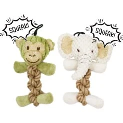 Petique Mini Tough Hemp Monkey & Elephant Plush Dog Toy, 2 Count 6 Petique Mini Tough Hemp Monkey & Elephant Plush Dog Toy, 2 Count -PetSafe Kong Shop 751694 PT2. AC SS1800 V1673461938