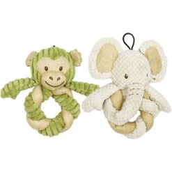 Petique Mini Hemp Twist Monkey & Elephant Plush Dog Toy, 2 Count -PetSafe Kong Shop 751710 PT3. AC SS1800 V1673461938