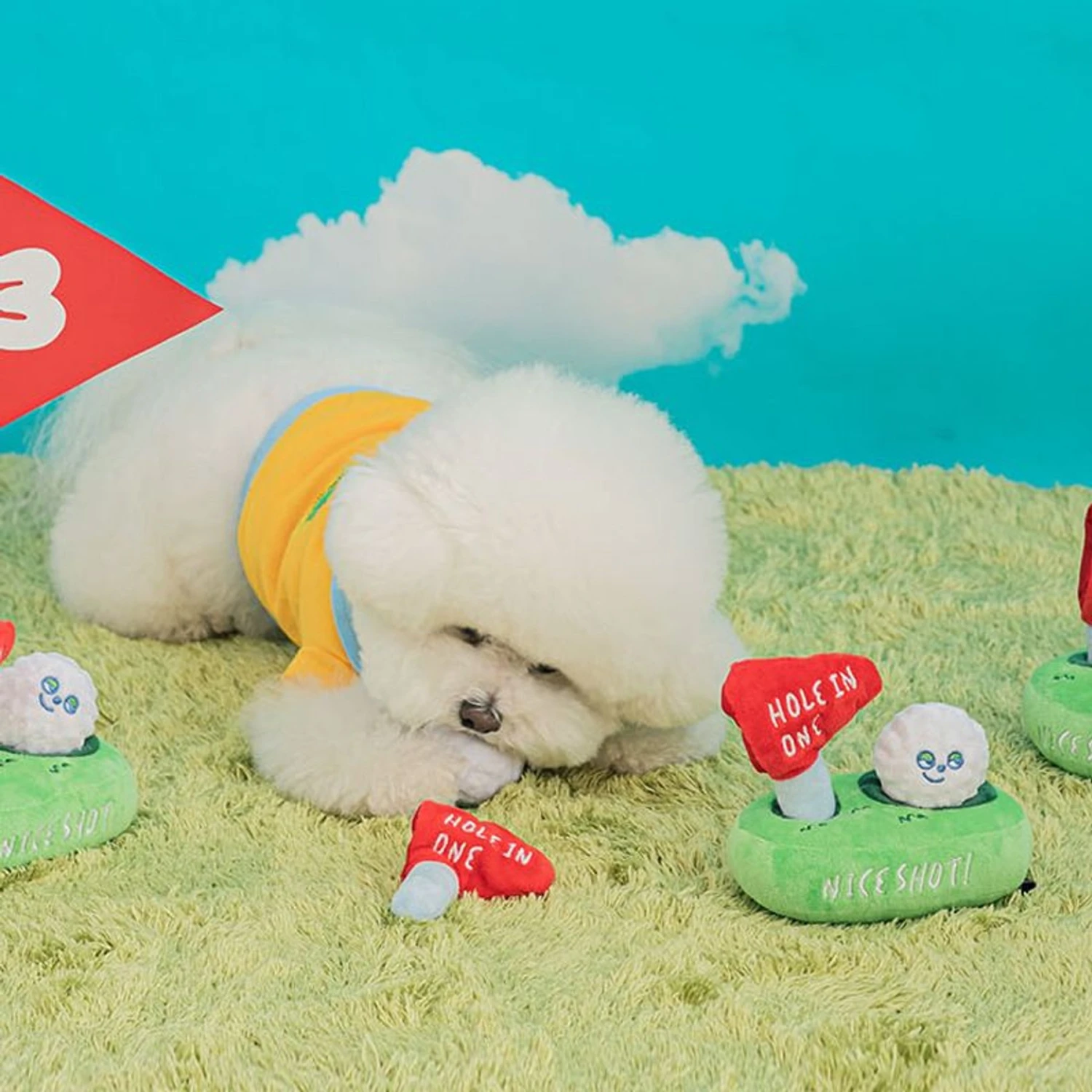 EYS Golf Hole In One Dog Plush Toy, Green 2 EYS Golf Hole In One Dog Plush Toy, Green - Image 2