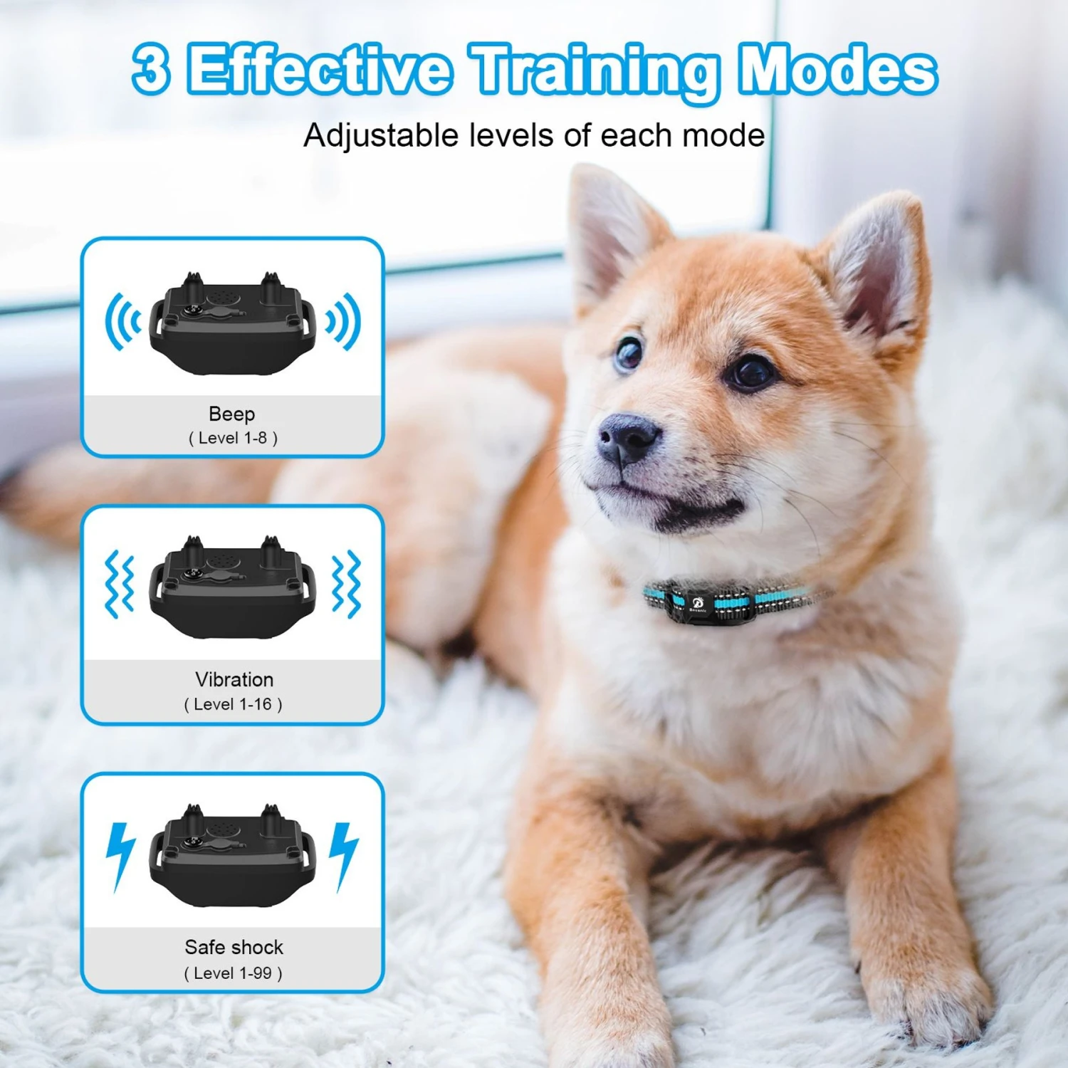 Bousnic Remote Waterproof Dog Training Collar, 3300-ft 2 Bousnic Remote Waterproof Dog Training Collar, 3300-ft - Image 2