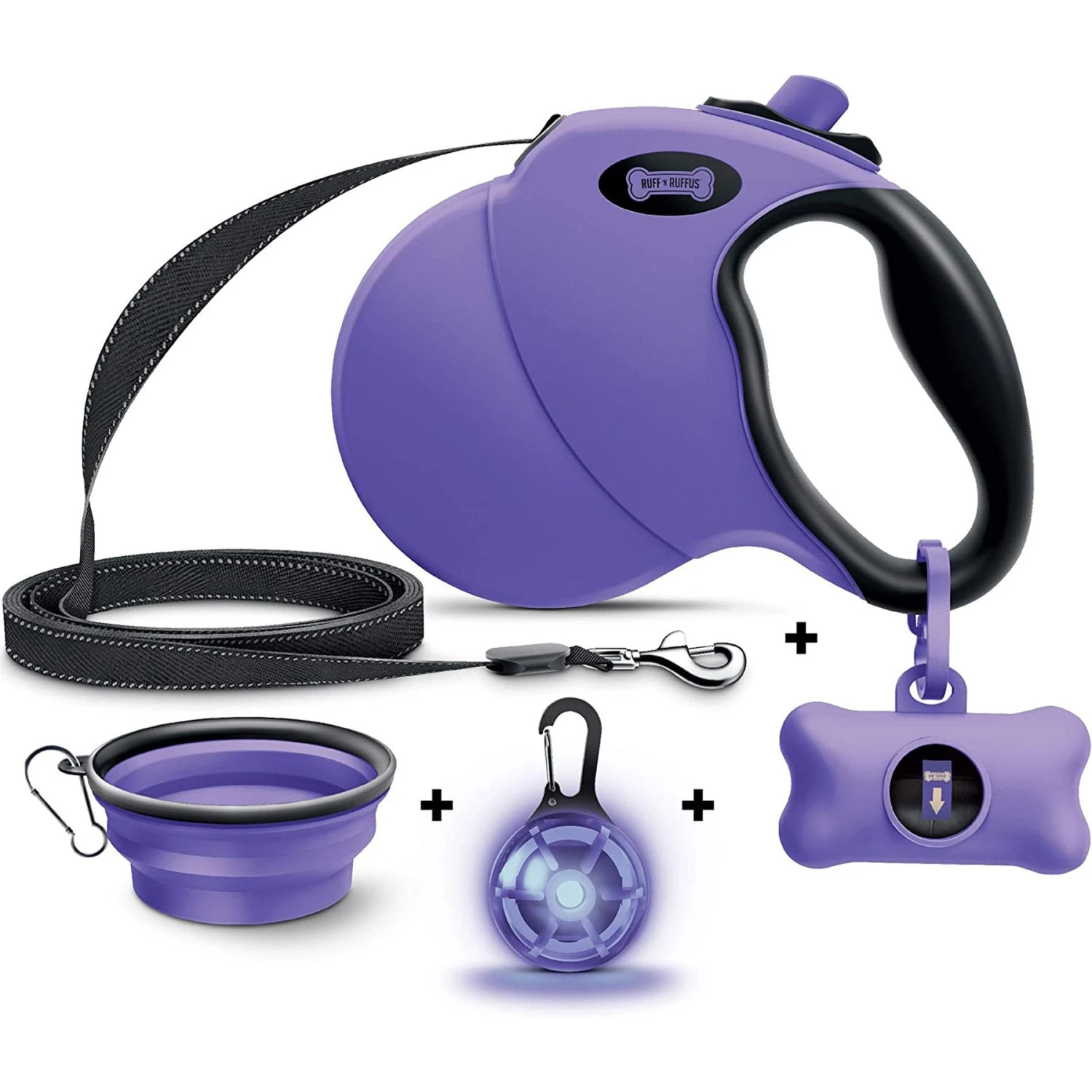 Ruff 'N Ruffus Tangle-Free Retractable Dog Leash & Bonus Contents 1 Ruff 'N Ruffus Tangle-Free Retractable Dog Leash & Bonus Contents