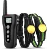 Casfuy 1000-ft Remote Rechargeable Waterproof Electric Dog Training Collar, Black, 2 Count