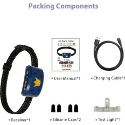 Petdiary B320 Rechargeable Static Dog Bark Collar, Blue, Small -PetSafe Kong Shop 778854 PT7. AC SS1800 V1680645001