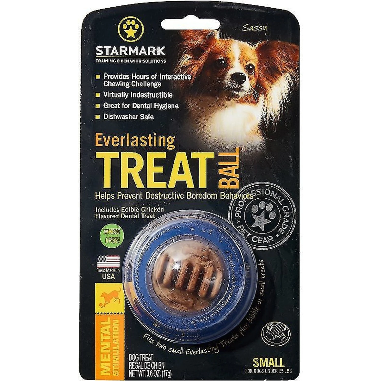 Starmark Everlasting Treat Ball With Dental Treat Tough Dog Chew Toy 4 Starmark Everlasting Treat Ball With Dental Treat Tough Dog Chew Toy - Image 4