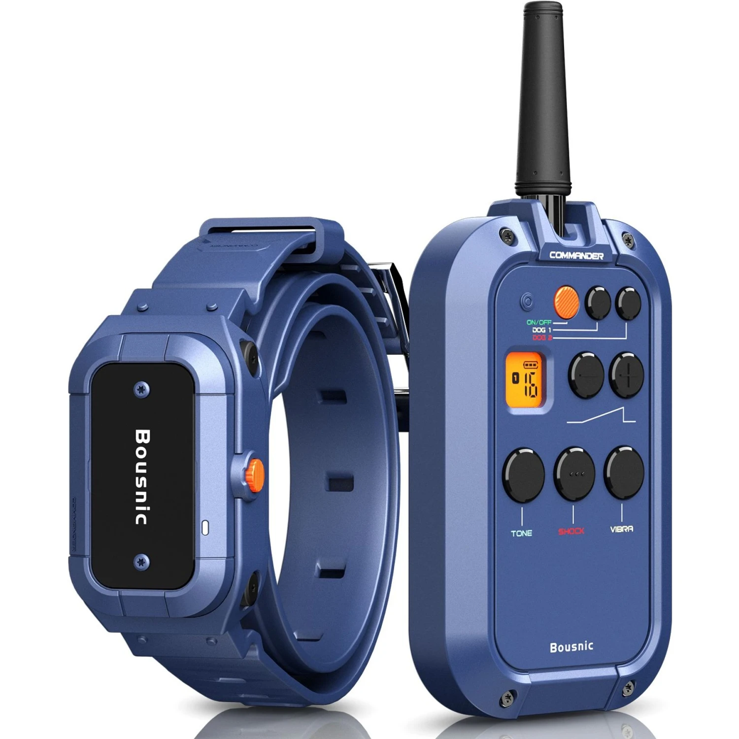 Bousnic Remote Waterproof Electronic Dog Training Collar, Blue 1 Bousnic Remote Waterproof Electronic Dog Training Collar, Blue