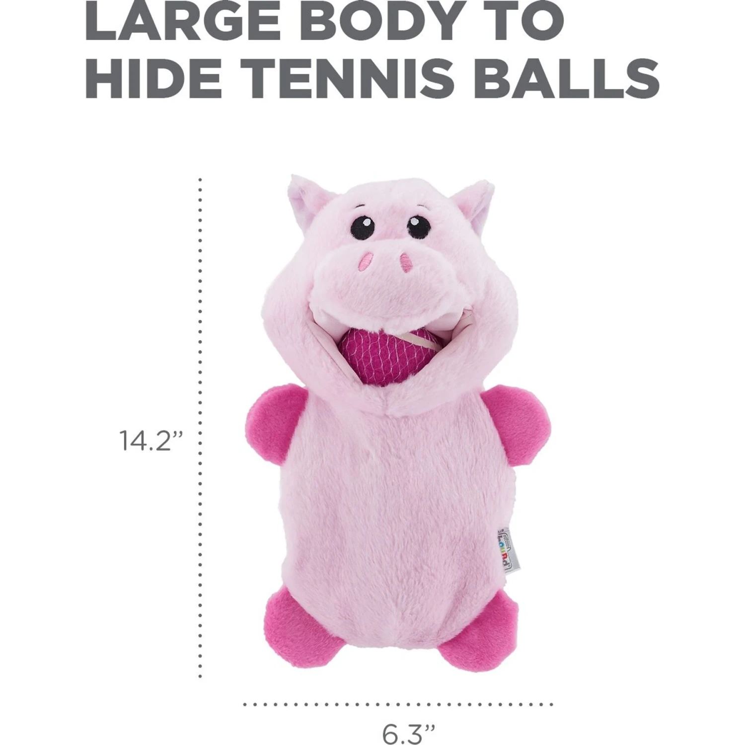 Outward Hound Ball Hogz Piggy Hide & Seek With Tennis Balls Dog Toy, Pink 6 Outward Hound Ball Hogz Piggy Hide & Seek With Tennis Balls Dog Toy, Pink - Image 6