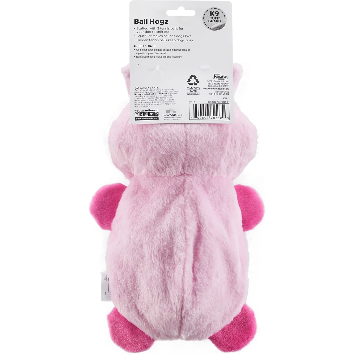 Outward Hound Ball Hogz Piggy Hide & Seek With Tennis Balls Dog Toy, Pink 8 Outward Hound Ball Hogz Piggy Hide & Seek With Tennis Balls Dog Toy, Pink - Image 8