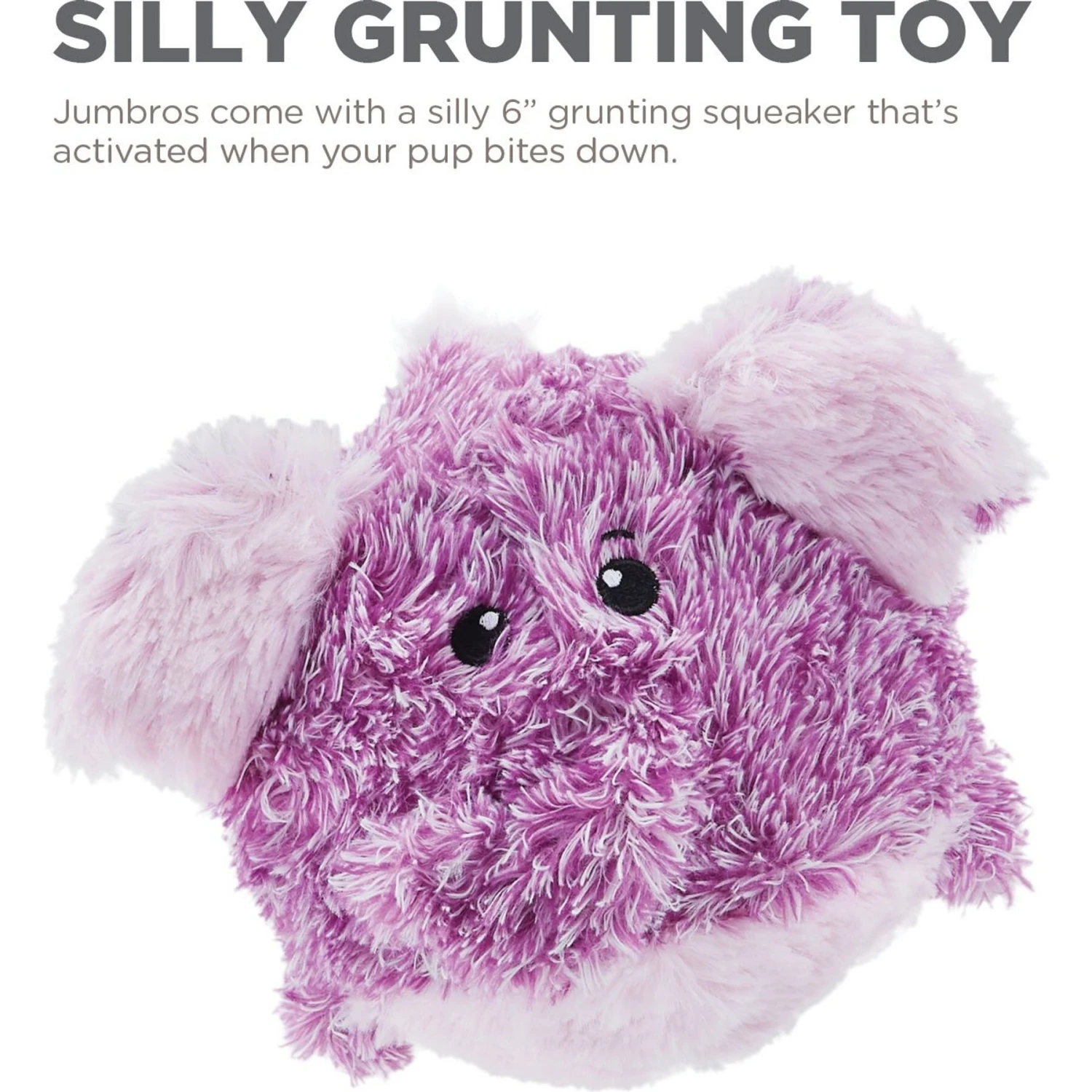 Outward Hound Jumbros Elephant Grunting Ball Dog Toy, Purple, Medium 3 Outward Hound Jumbros Elephant Grunting Ball Dog Toy, Purple, Medium - Image 3