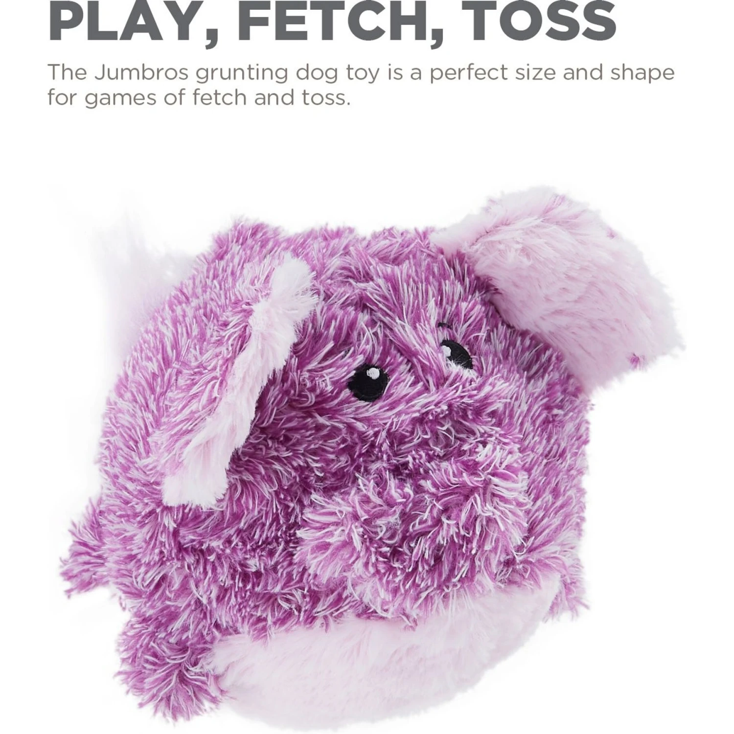 Outward Hound Jumbros Elephant Grunting Ball Dog Toy, Purple, Medium 5 Outward Hound Jumbros Elephant Grunting Ball Dog Toy, Purple, Medium - Image 5