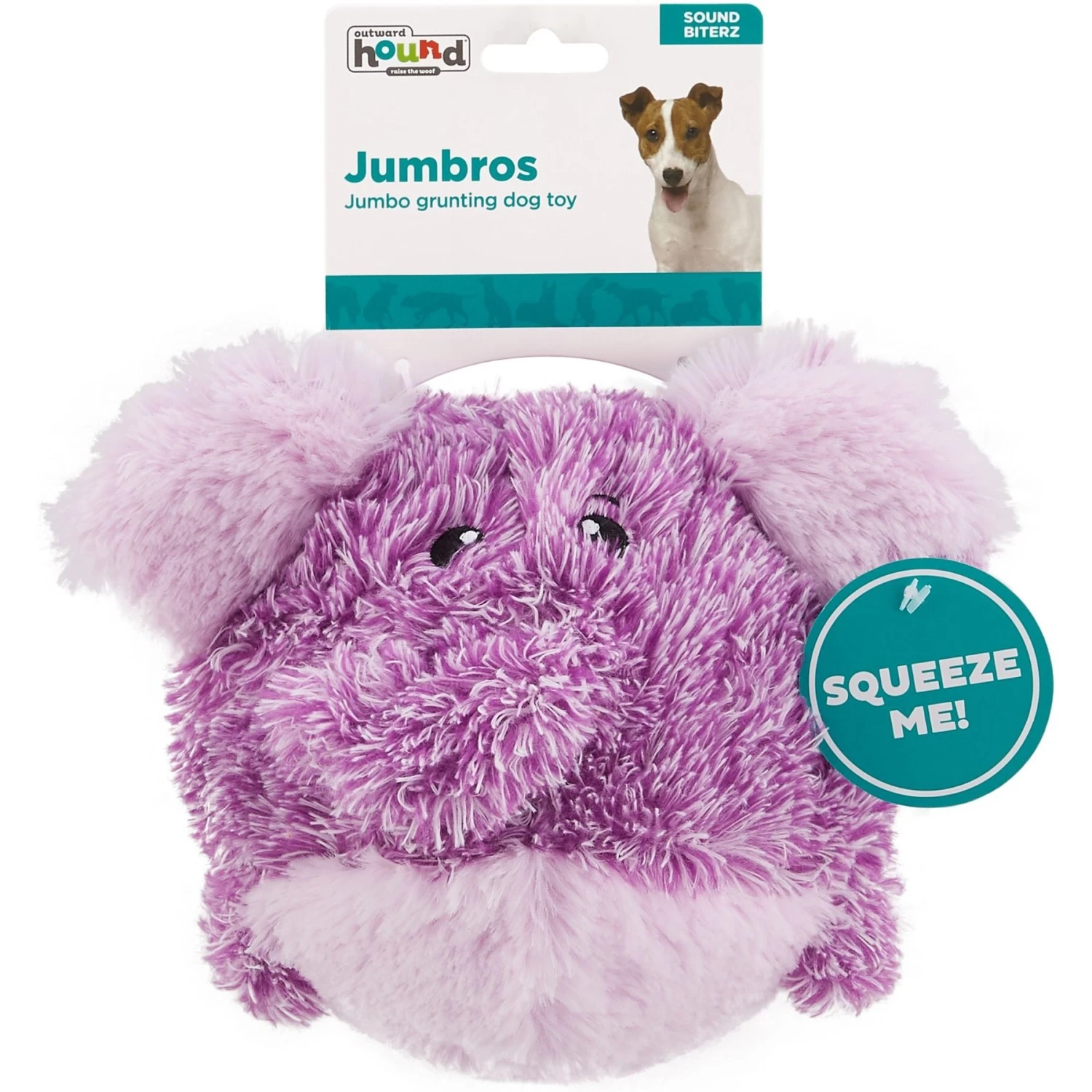 Outward Hound Jumbros Elephant Grunting Ball Dog Toy, Purple, Medium 7 Outward Hound Jumbros Elephant Grunting Ball Dog Toy, Purple, Medium - Image 7