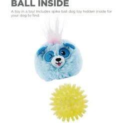 Outward Hound Reversi-Balls Panda Inside Reversible Plush Shell Spike Ball Dog Toy, Blue -PetSafe Kong Shop 786606 PT3. AC SS1800 V1682690630