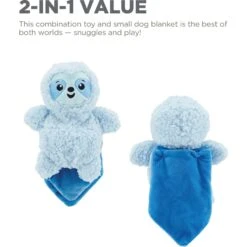 Outward Hound Blanket Buddies Blue Sloth Blacket Treat & Squeaky Dog Toy, Blue -PetSafe Kong Shop 786654 PT2. AC SS1800 V1682627904