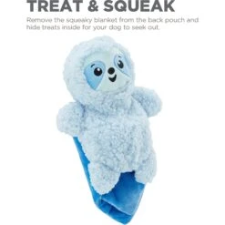 Outward Hound Blanket Buddies Blue Sloth Blacket Treat & Squeaky Dog Toy, Blue -PetSafe Kong Shop 786654 PT3. AC SS1800 V1682622026