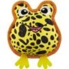 Outward Hound Xtreme Seamz Dart Frog Squeaky Durable Dog Toy, Yellow, Medium