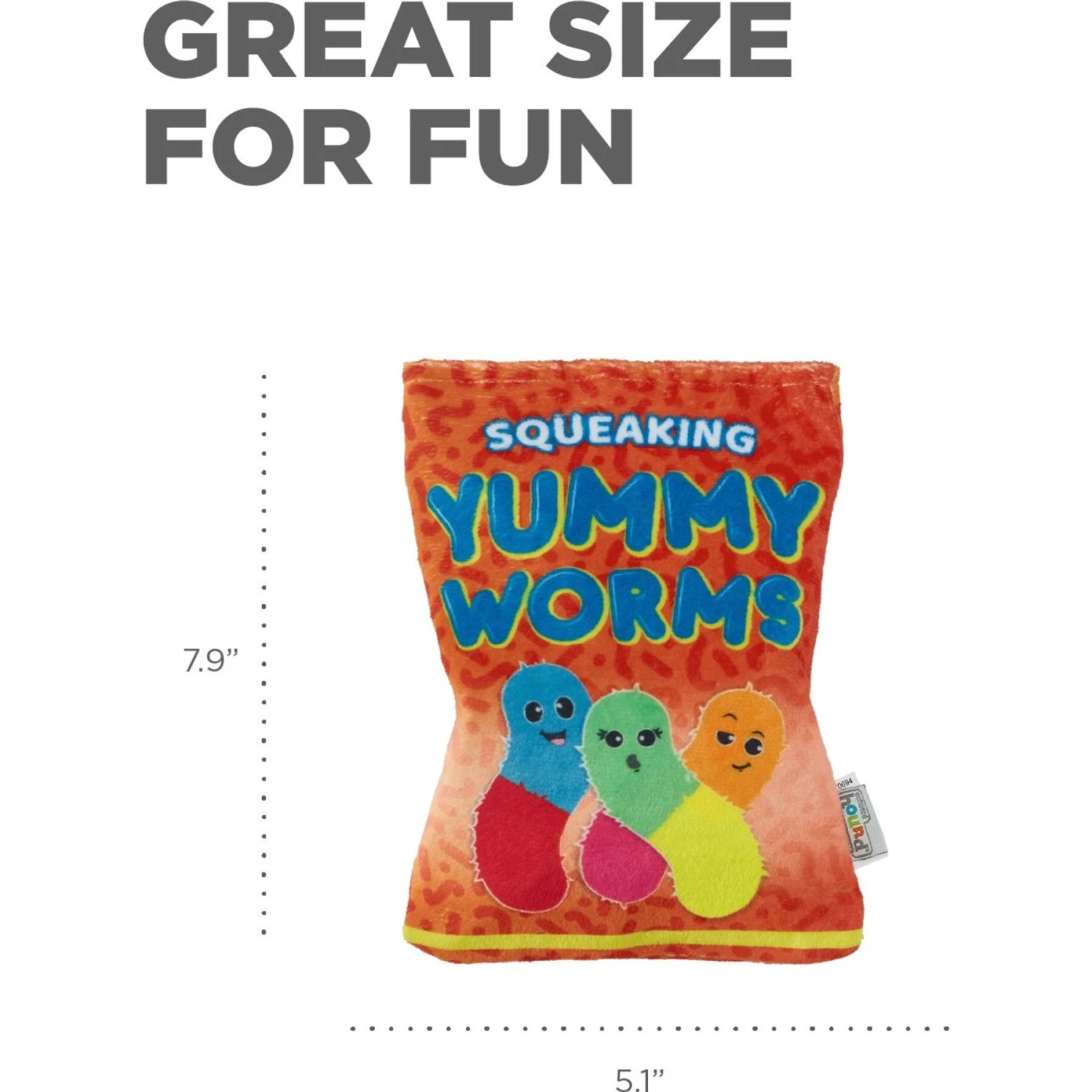 Outward Hound Snack Bag Yummy Worms Puzzle Squeaky Dog Toy, Red 4 Outward Hound Snack Bag Yummy Worms Puzzle Squeaky Dog Toy, Red - Image 4