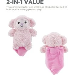 Outward Hound Blanket Buddies Pink Lamb Small Blacket Treat & Squeaky Dog Toy, Pink -PetSafe Kong Shop 786750 PT2. AC SS1800 V1682621936