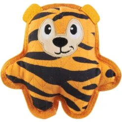 Outward Hound Xtreme Seamz Tiger Durable Squeaky Dog Toy, Orange, Medium