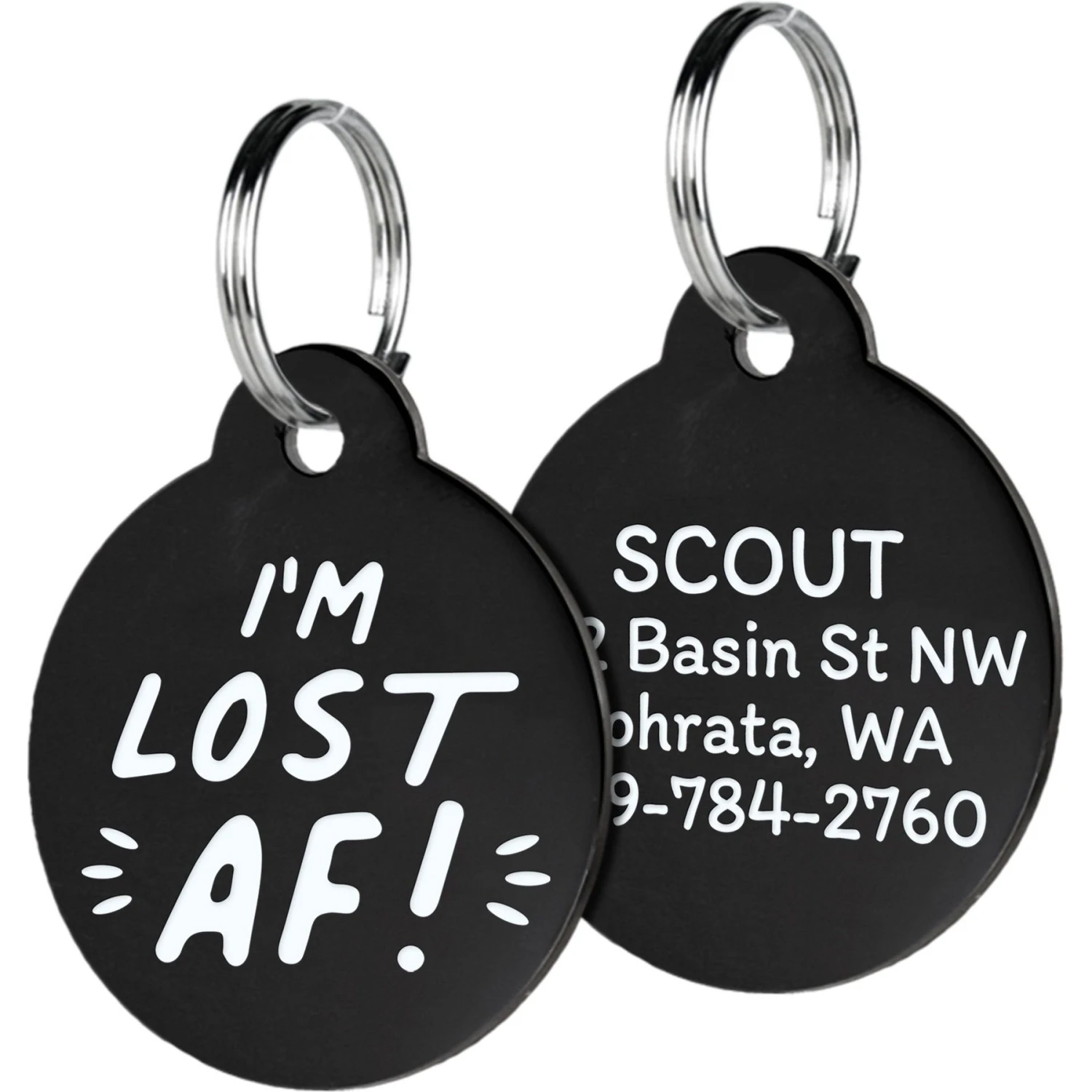 GoTags I'm Lost AF! Bone Personalized Dog ID Tag 1 GoTags I'm Lost AF! Bone Personalized Dog ID Tag