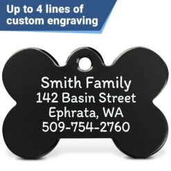 GoTags Black Steel Bone Personalized Dog ID Tag -PetSafe Kong Shop 790630 PT2. AC SS1800 V1682529229