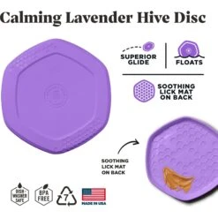 Project Hive Pet Company Hive Calming Lavender Scented Disc & Lick Mat Dog Toy, Purple -PetSafe Kong Shop 805998 PT3. AC SS1800 V1683567242