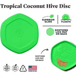 Project Hive Pet Company Hive Tropical Coconut Scented Disc & Lick Mat Dog Toy, Green -PetSafe Kong Shop 806142 PT2. AC SS1800 V1683565371