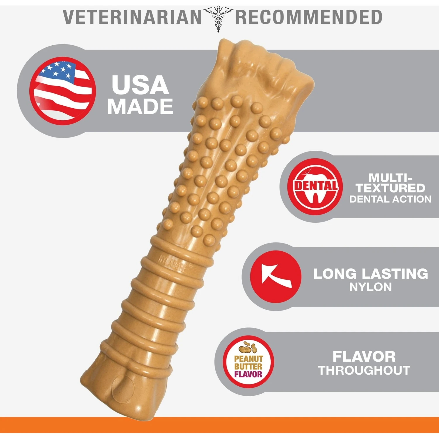Nylabone Power Chew Peanut Butter Flavored Dog Chew Toy 3 Nylabone Power Chew Peanut Butter Flavored Dog Chew Toy - Image 3