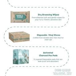 Bark & Clean Reusable 6-Piece Dog Care Travel Essentials Kit, 2.4-lb Box -PetSafe Kong Shop 807398 PT4. AC SS1800 V1679340548