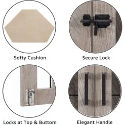 Unipaws Furniture Corner Dog Crate With Cushion, Weathered Grey -PetSafe Kong Shop 811550 PT4. AC SS1800 V1682542000