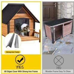 Aivituvin Strong Iron Frame Outdoor Dog House With Porch, Small -PetSafe Kong Shop 812766 PT4. AC SS1800 V1679591779