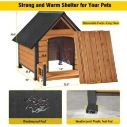 Aivituvin Strong Iron Frame Outdoor Dog House With Porch, Small -PetSafe Kong Shop 812766 PT5. AC SS1800 V1679591965
