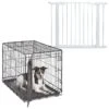 MidWest ICrate Fold & Carry Single Door Collapsible Wire Dog Crate & MidWest Steel Pet Gate