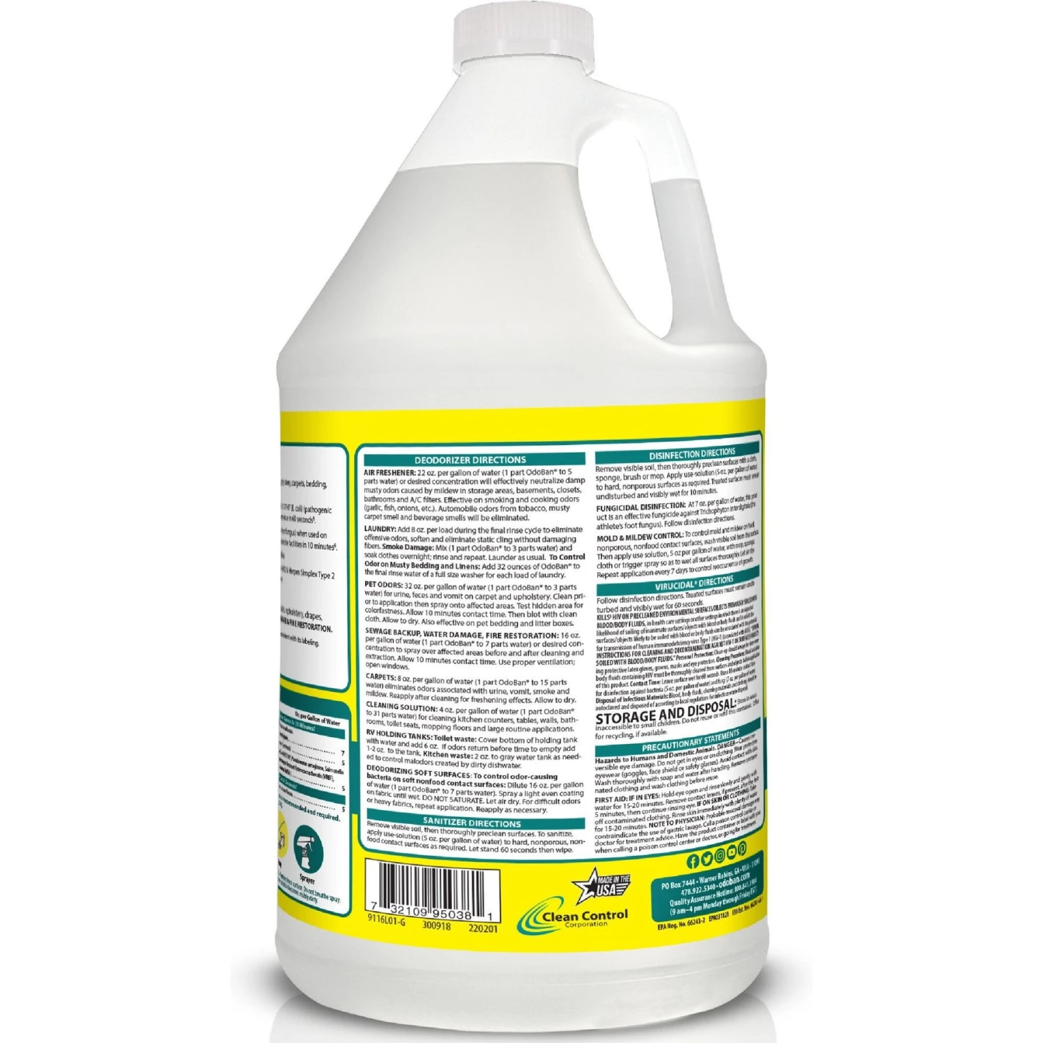OdoBan Concentrate Lemon Disinfectant, 1-gal 2 OdoBan Concentrate Lemon Disinfectant, 1-gal - Image 2