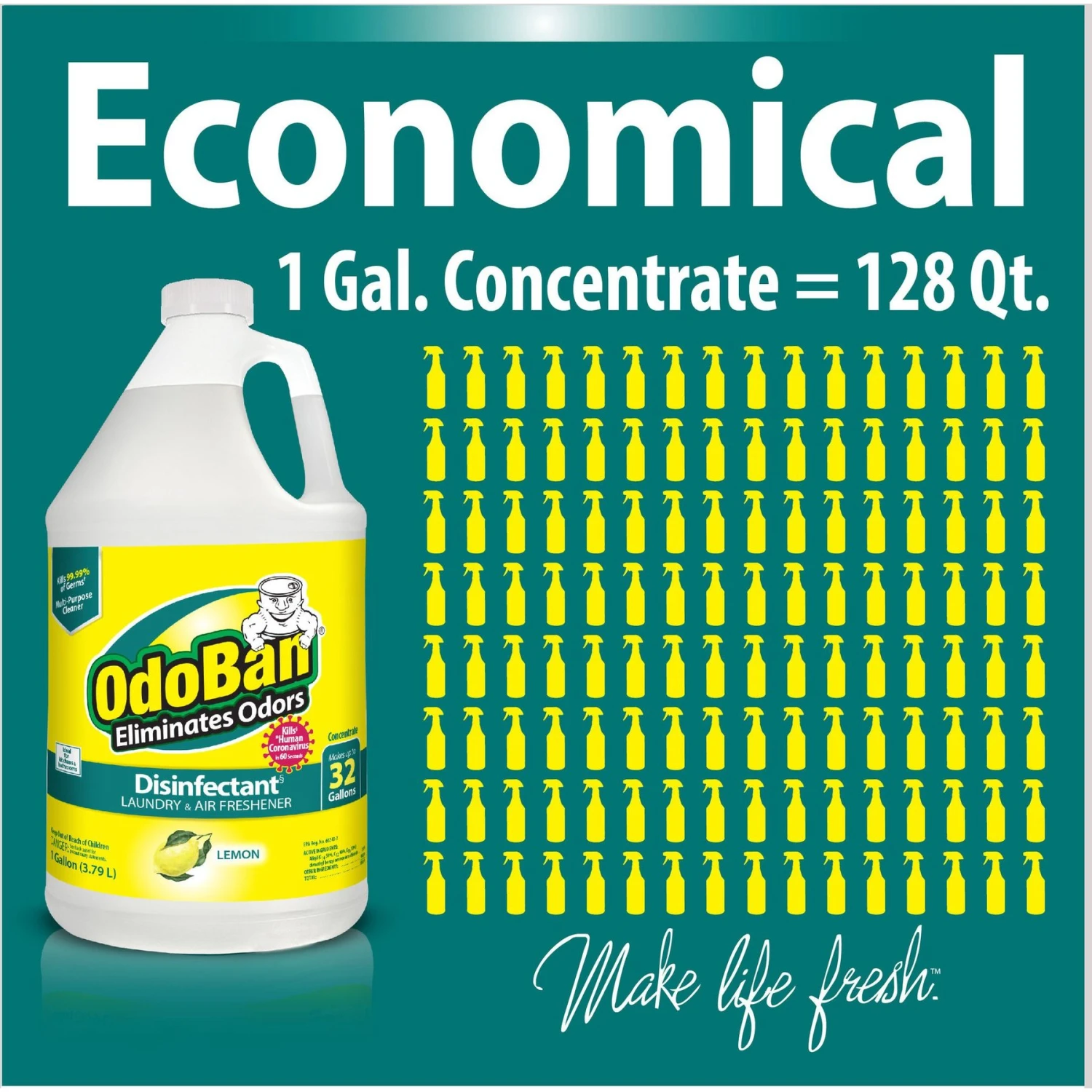 OdoBan Concentrate Lemon Disinfectant, 1-gal 5 OdoBan Concentrate Lemon Disinfectant, 1-gal - Image 5