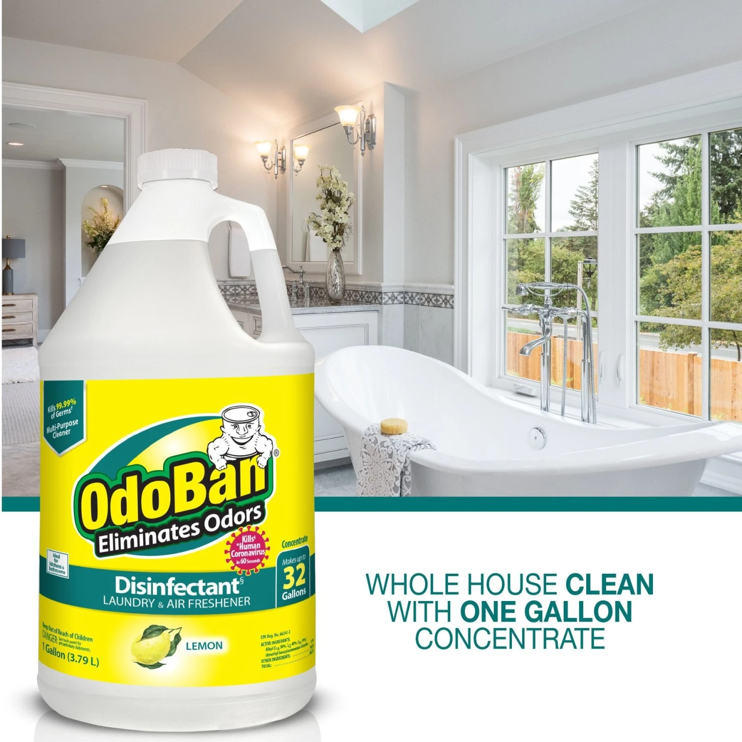 OdoBan Concentrate Lemon Disinfectant, 1-gal 7 OdoBan Concentrate Lemon Disinfectant, 1-gal - Image 7