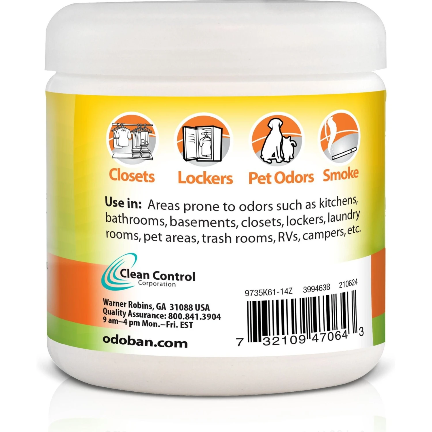 OdoBan Solid Odor Absorber Citrus Deodorizer, 14-oz Jar 2 OdoBan Solid Odor Absorber Citrus Deodorizer, 14-oz Jar - Image 2