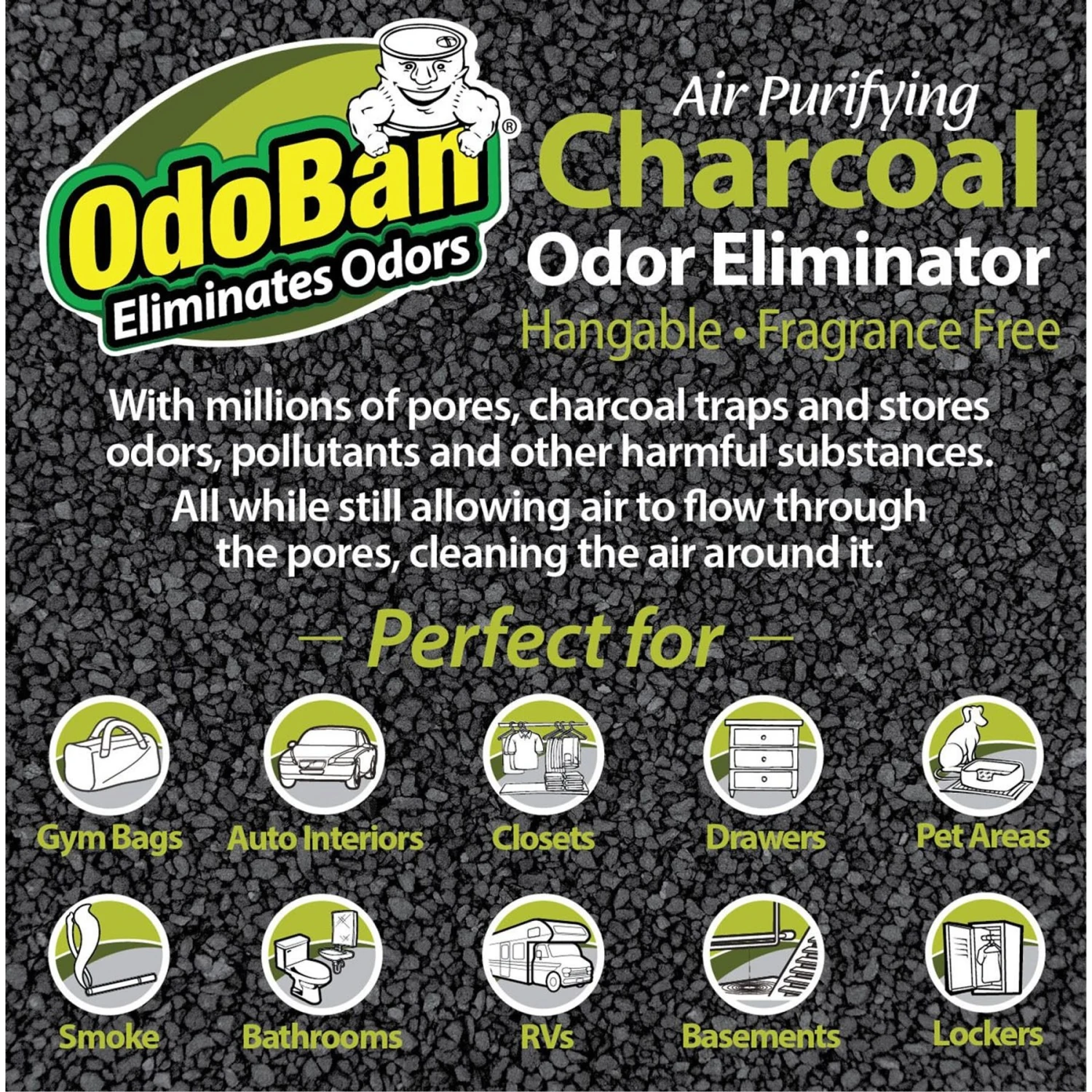 OdoBan Charcoal Odor Eliminator Deodrizer, 200-gm Bag 4 OdoBan Charcoal Odor Eliminator Deodrizer, 200-gm Bag - Image 4