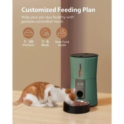 PATPET PF01 Timed 10s Voice Recorder Smart Automatic Cat & Dog Feeder, 4-lit, Green -PetSafe Kong Shop 821718 PT2. AC SS1800 V1690989042