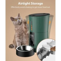 PATPET PF01 Timed 10s Voice Recorder Smart Automatic Cat & Dog Feeder, 4-lit, Green -PetSafe Kong Shop 821718 PT3. AC SS1800 V1690989188