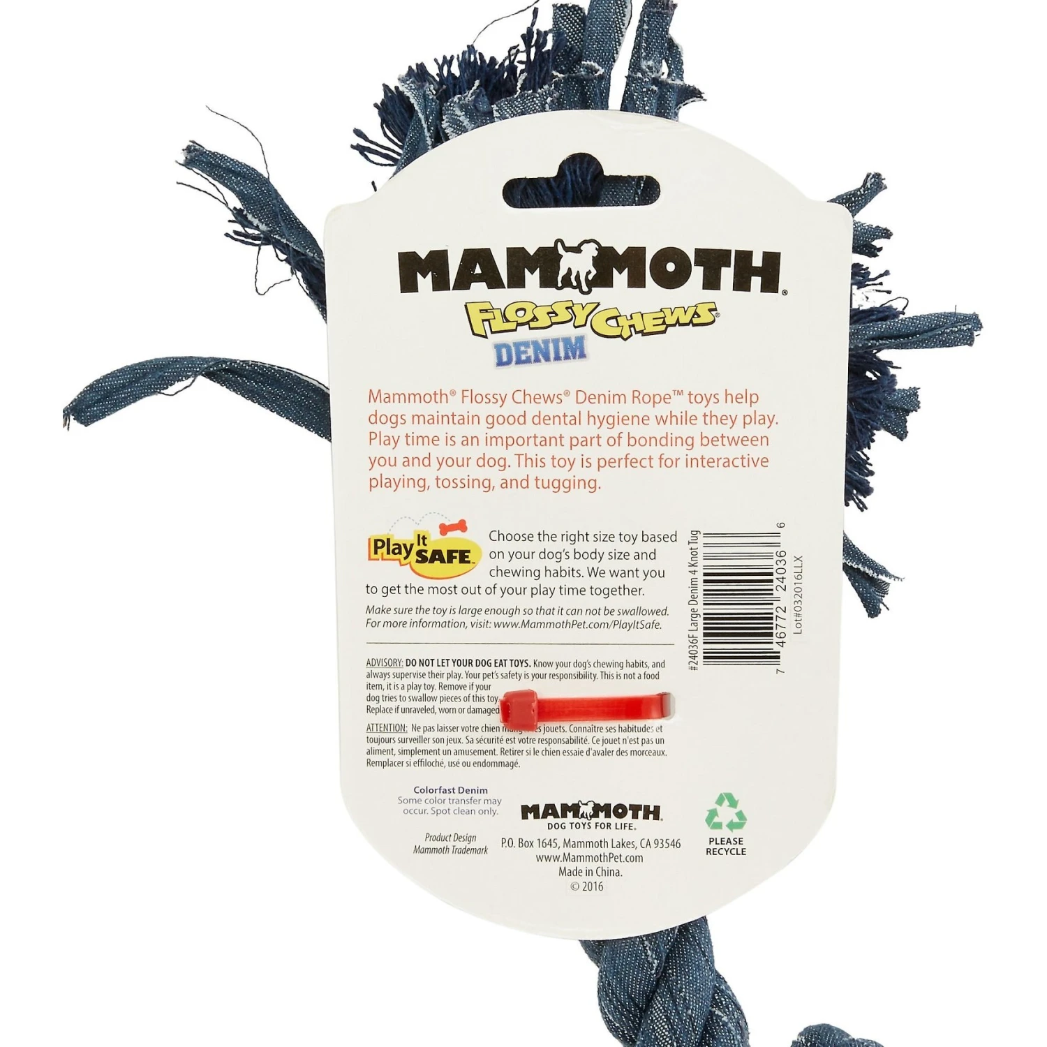 Mammoth Denim Rope Tug Dog Toy 4 Mammoth Denim Rope Tug Dog Toy - Image 4