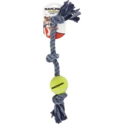 Mammoth Denim 3 Knot Rope Tug With Tennis Ball Dog Toy -PetSafe Kong Shop 83207 PT5. AC SS1800 V1633022475