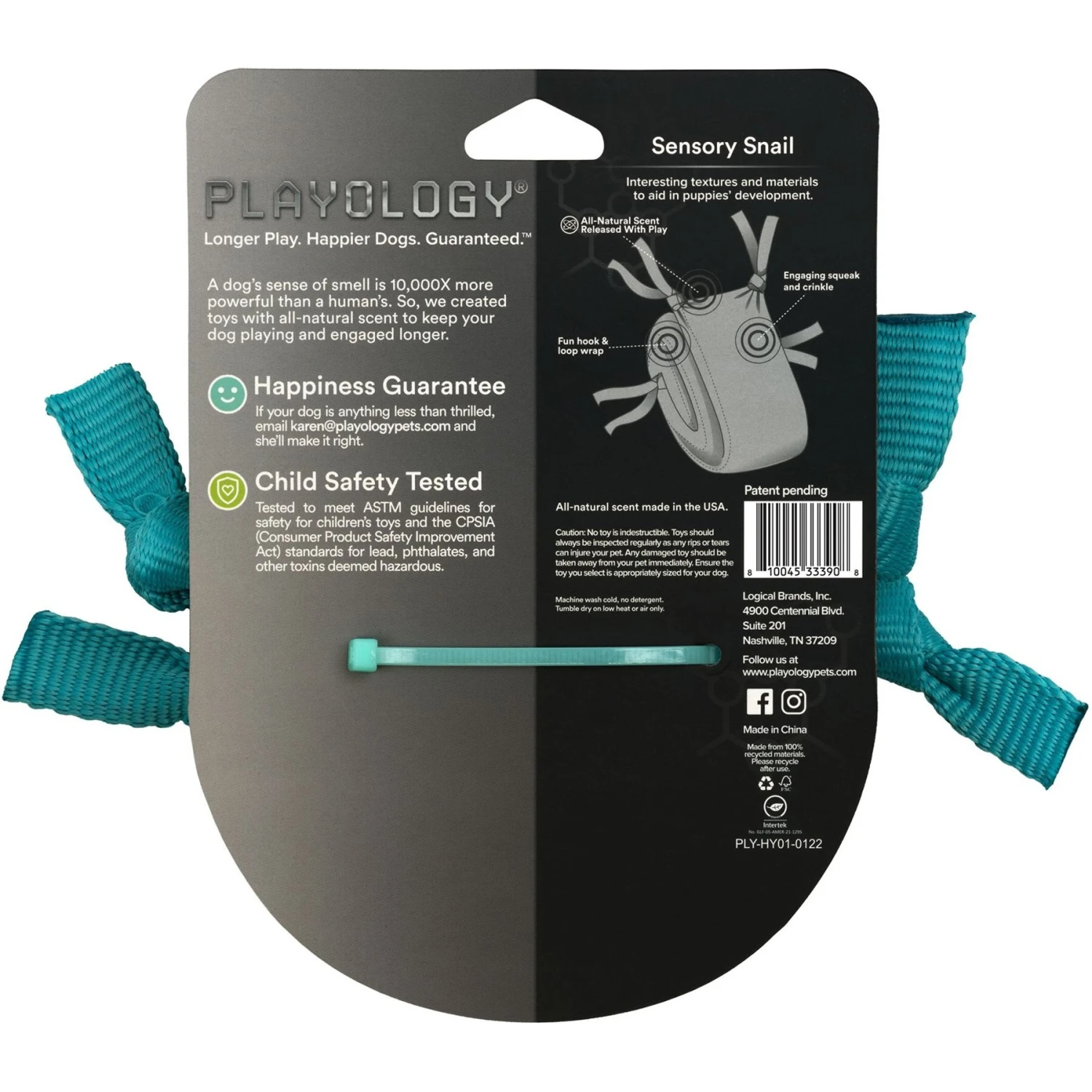 Playology Puppy Sensory Snail Peanut Butter Dog Toy 7 Playology Puppy Sensory Snail Peanut Butter Dog Toy - Image 7