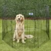 Petmate 8-Panel Wire Dog Exercise Pen With Door, Black