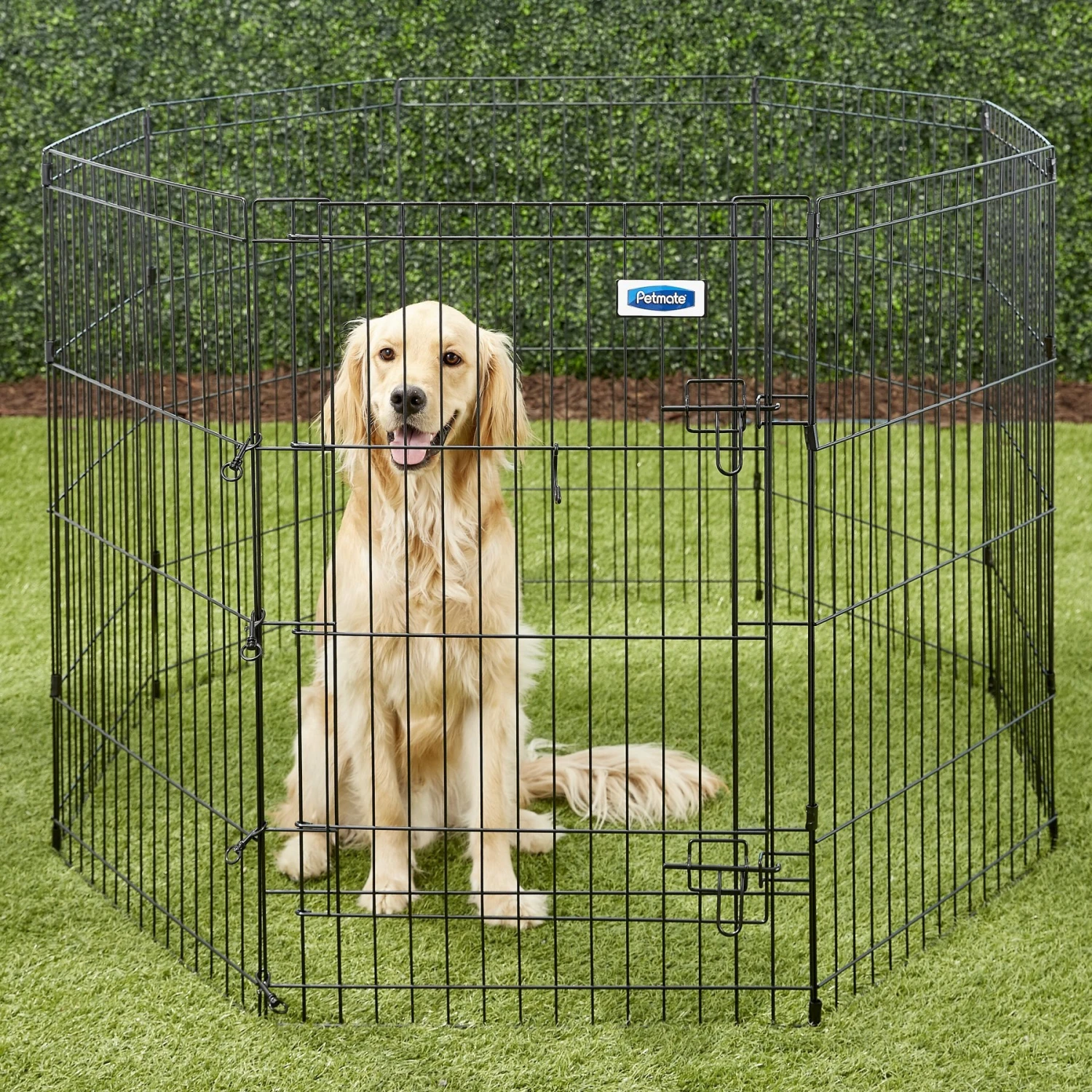 Petmate 8-Panel Wire Dog Exercise Pen With Door, Black 4 Petmate 8-Panel Wire Dog Exercise Pen With Door, Black - Image 4