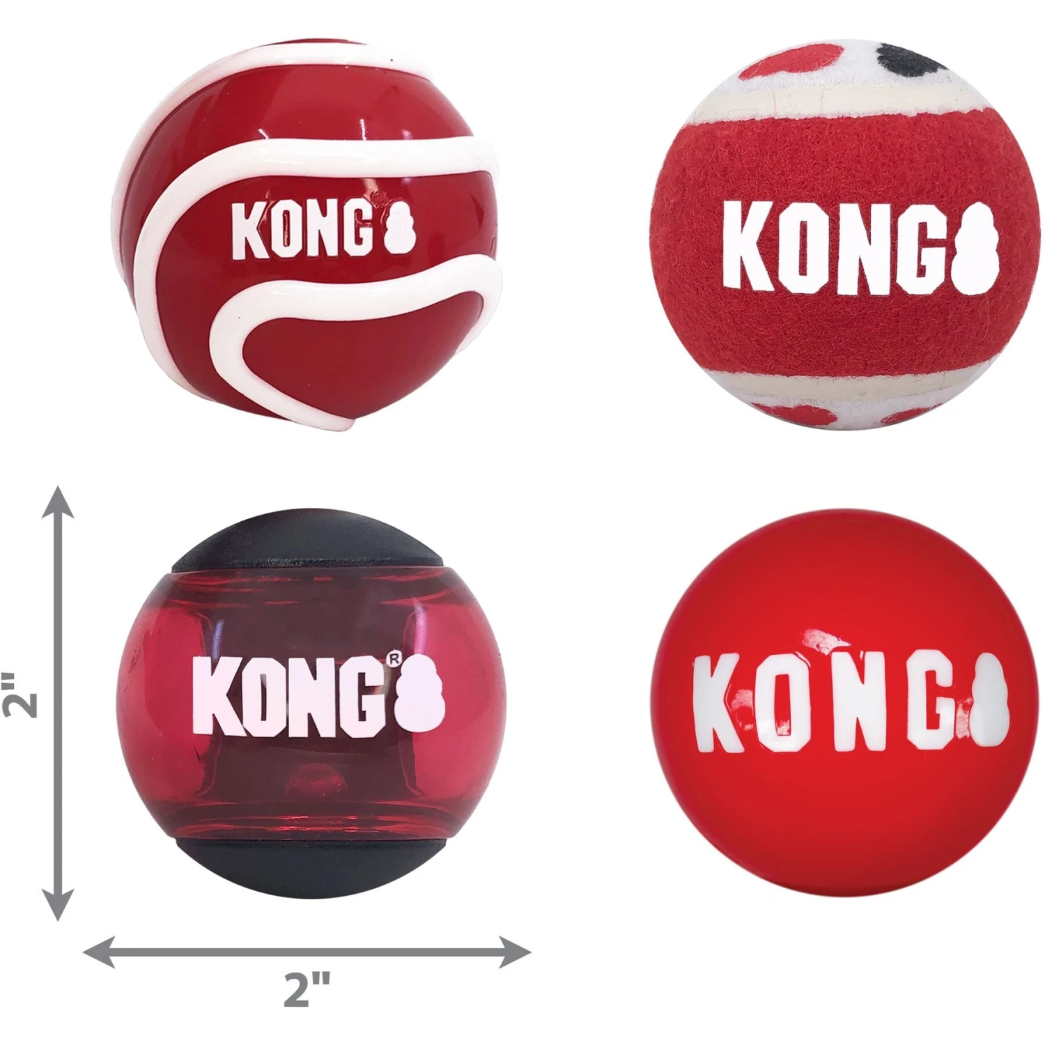 KONG Signature Balls Dog Toy, 4 Count 2 KONG Signature Balls Dog Toy, 4 Count - Image 2