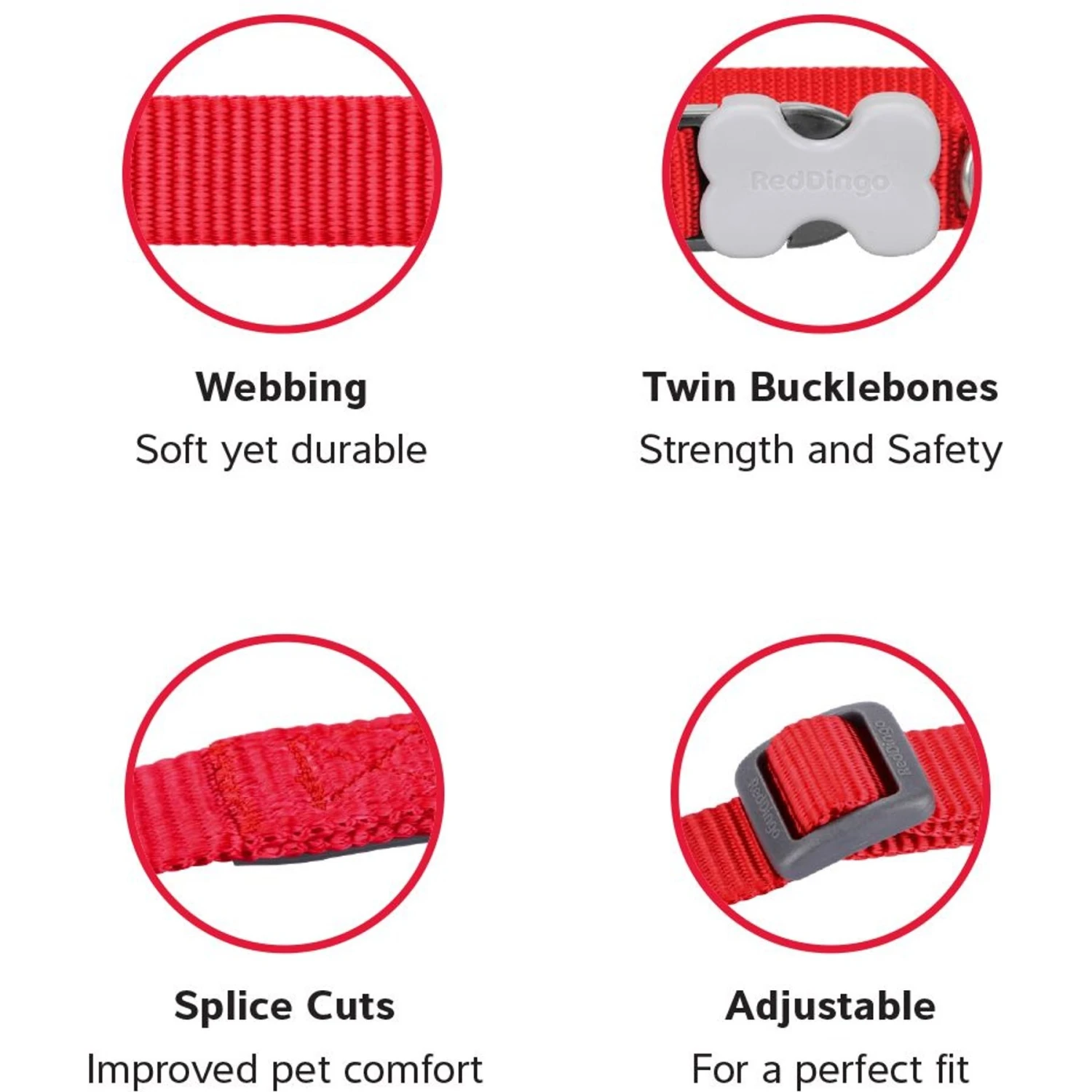 Red Dingo Designer Snake Eyes Nylon Back Clip Dog Harness 5 Red Dingo Designer Snake Eyes Nylon Back Clip Dog Harness - Image 5